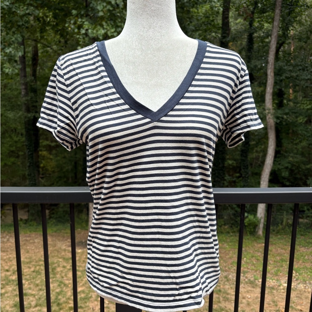 Striped V-Neck Women's Top